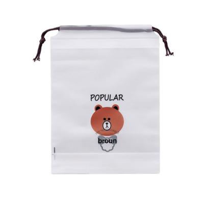 China Underwear Plastic String Bag , CPE Clear Vinyl Drawstring Bags for sale