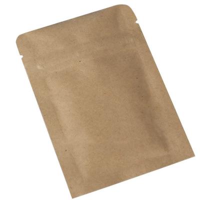 China Tear Notch 80mic k Stand Up Pouch , W125mm Brown Kraft Paper Zipper Bag for sale