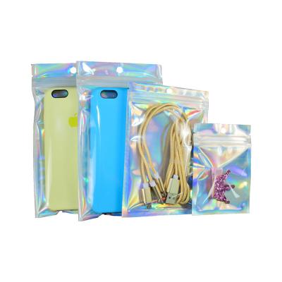 China Holographic 4x6 Resealable Bags , Clear Window Stand Up Mylar Bags for sale