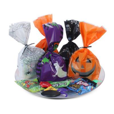 China Halloween LDPE Favor Candy Poly Packaging Bag With Ribbon for sale