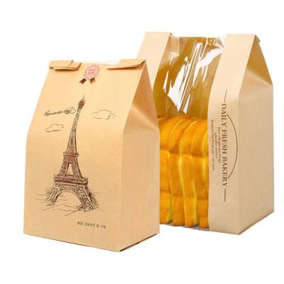 China ASP 4.72*3.54*11.8inches Bakery k Paper Bag With Window for sale
