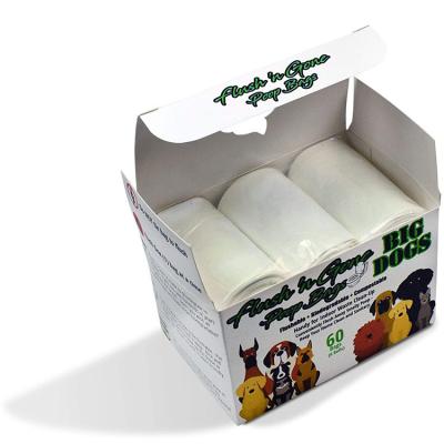 China Los bolsos biodegradables del impulso del perro de Flushable, tierra 2.5kg valoraron bolsos abonablees en venta