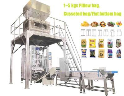 China 5Kg/Bag Fully Automatic Granule Packaging Machine With Four-buckets Linear Weigher for sale