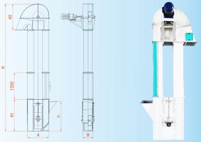Cina Elevatore di secchio verticale di velocità rapida di serie di TDTG per vita lavorativa lunga della riseria in vendita