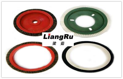 China Customized Hog Bristle PP Nylon Monforts LK Bobcock Stenter Brushes Wheels 7cm Inner Dia for sale