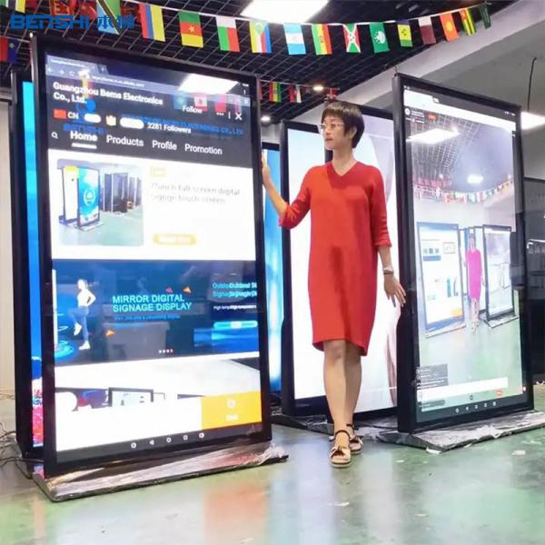 Quality 75 100 Inch Indoor Touch Screen Advertising Kiosk CMS Software LCD Displays for sale