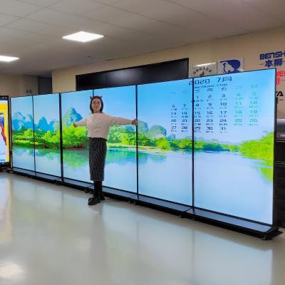 China 75 85 98 100 Inch LCD Video Wall Display 4k Floor Standing LCD Advertising Display for sale