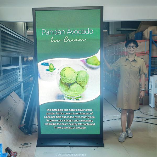 Quality 86 Inch LED Display Screen Floor Standing Outdoor Waterproof Video Wall for sale