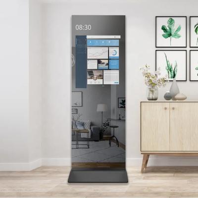 China Fitness Mirror Android Advertising Screen Display Floor Standing / Wall Mounted for sale