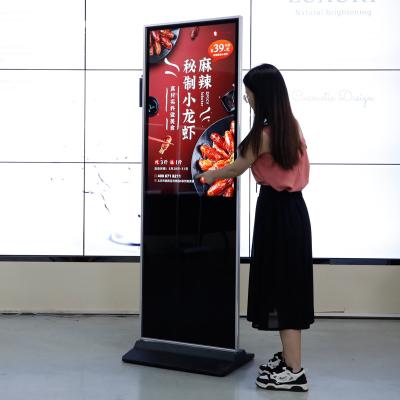 China Display de publicidade FHD LCD inteligente para interiores Stand de piso Sinalização digital e ecrãs de toque Quiosque à venda
