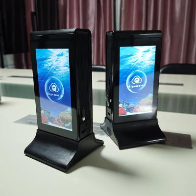 中国 7 Inch Interactive Smart Touch Table Menu Advertising Display Double-Sided Chargeable Lcd Screen 販売のため