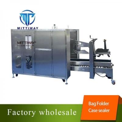 China Stainless Steel Bag Folding Machine And Case Sealer Machine for sale