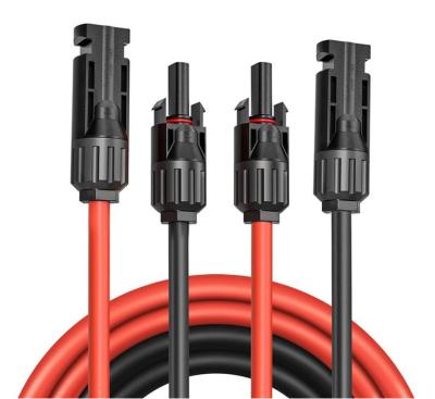 China Power Generation Solar Panel Power Cable With TPE Insulation Red Connector for sale