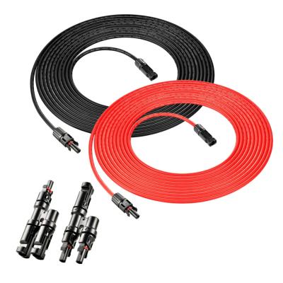 China Black / Red Connector Solar Panel Extension Cable H1Z2Z2-K Cable Type 1500V Voltage for sale