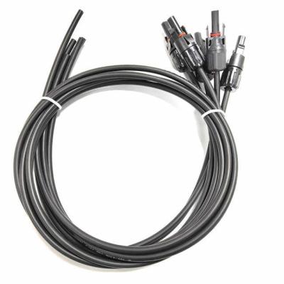 China 30A Connector Rating Solar Power Extension Cable 20Ft With Solar PV Connector à venda