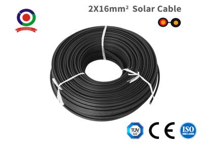 China Double Protection Black Twin Core Solar Cable , Low Eccentricity 16mm 2 Core Cable for sale