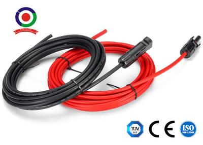 China 10AWG 6mm² Solar Panel Extension Cable Copper Wire Black Red With MC4 Connector for sale