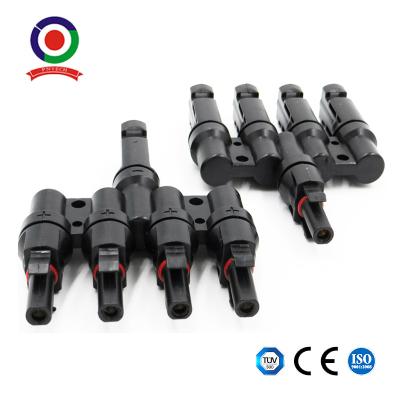 China Ce Certified Solar Cable Splitter 4 To 1 Mc4 Connector Between Solar Panels for sale