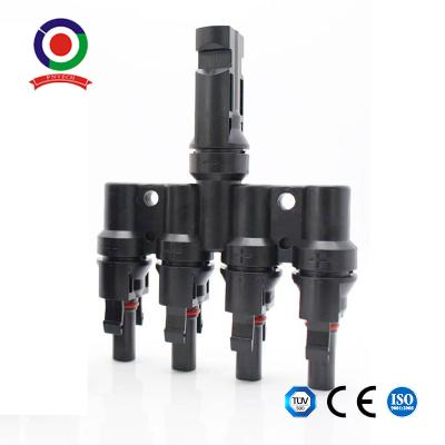 China T Branch PV Cable Coupler Combiner Connector Splitter Adapter M/FFFF And F/MMMM for sale