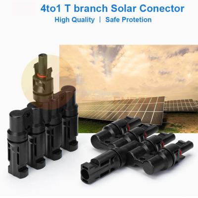 China T Branch 5 To 1  Solar Panel Pv Cable Connector Double Seal Ring For Solar Panel for sale