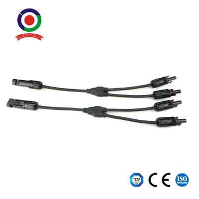 China 2 To 1 Y Branch Parallel Adapter Cable Wire Plug Solar Connector For Solar Panel for sale