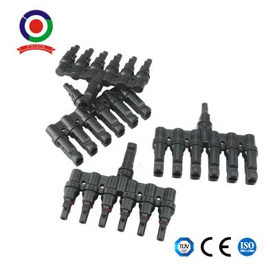 China Male Female 1 To 6 Solar Panel Cable Connectors Photovoltaic Connectors Adapter for sale