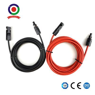 China TUV Certified 6mm2 PV Cable Connector UV Resistance Solar Panel Extension Cable for sale