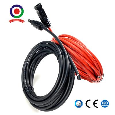 China Cable negro + rojo del 10FT de 12AWG 4m m del panel solar 6KV de extensión en venta
