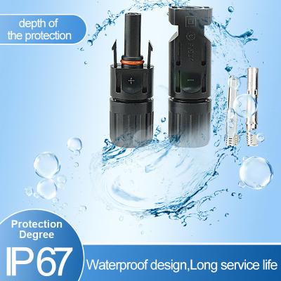 China IP67 Waterproof Solar Panel Cable Connectors Male / Female 1 Pair for sale