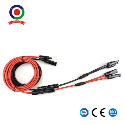 China TUV XLPE Single Core 4mm2 Extension Solar Cable With Male Female Solar Connector for sale