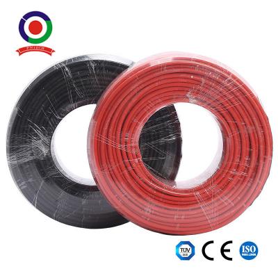 China Tuv Approval Red Black Dc 4mm2 Pv Solar Power Cable Wire For Solar Panel for sale