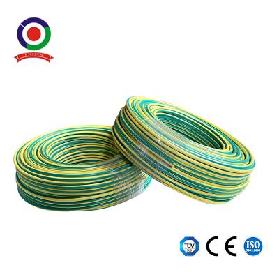 China Grün-gelbe PVC-Isolierungs-Erde 100m/Roll 10mm2, die AWG-Lehre des kupfernen Kabel-8 erdet zu verkaufen