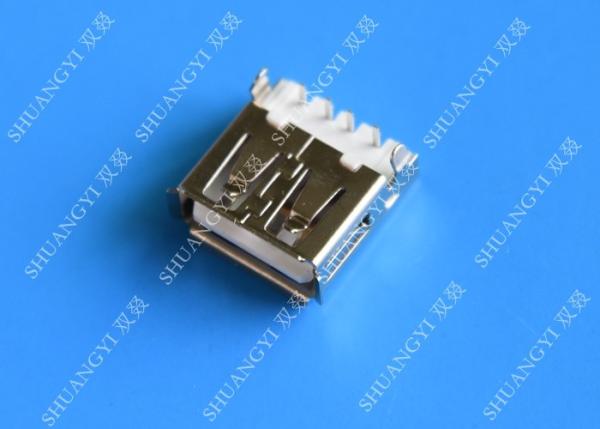 Quality Mini SMD AF Type USB Charging Connector , USB 2.0 4 Pin USB Connector for sale