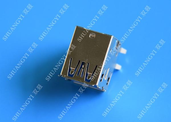 Quality Double Layers Female USB Micro Connector Type A Right Angle 8 Pin DIP Jack for sale