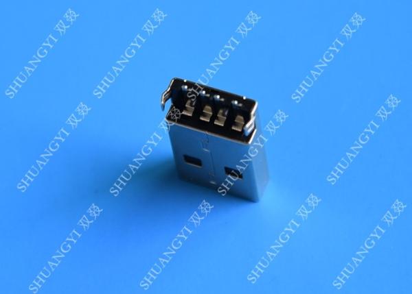 Quality USB 2.0 A Male USB Charging Connector , Plug Jack Mounting Solder 4 Pin PCB for sale