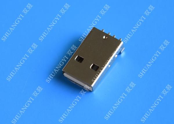 Quality USB 2.0 A Male USB Charging Connector , Plug Jack Mounting Solder 4 Pin PCB for sale