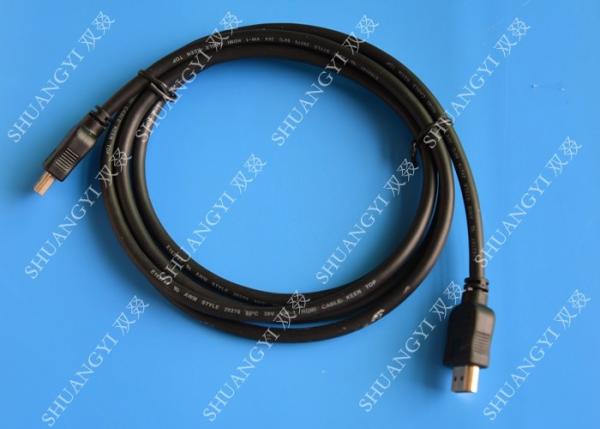 Quality Gold Plated High Speed HDMI Cable , Black Heavy Duty Round HDMI 1.4 Cable for sale