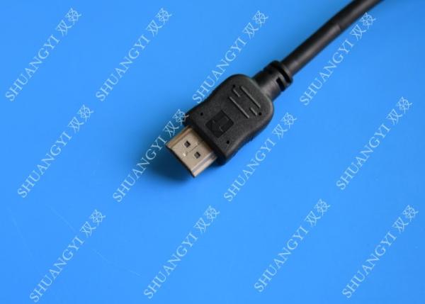 Quality Gold Plated High Speed HDMI Cable , Black Heavy Duty Round HDMI 1.4 Cable for sale