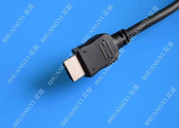 Quality Gold Plated High Speed HDMI Cable , Black Heavy Duty Round HDMI 1.4 Cable for sale