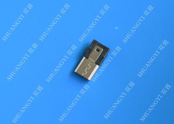 Quality Two Port Waterproof Micro USB Connector 5P Plug Straddle B Line End For Cable for sale