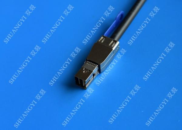 Quality 0.3 M Black Serial Attached SCSI Cable External HD Mini SAS SFF-8643 To SFF-8644 for sale