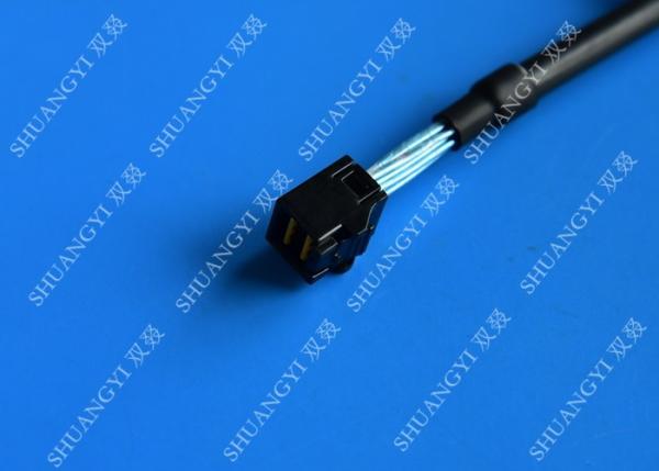 Quality 0.3 M Black Serial Attached SCSI Cable External HD Mini SAS SFF-8643 To SFF-8644 for sale