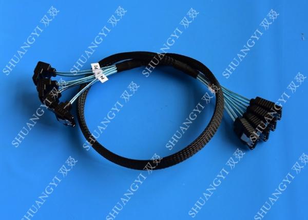 Quality 8 Inch SATA III 6.0 Gbps 7 Pin Female To Female Data Cable With Locking Latch Blue for sale