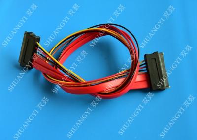 China Red SATA Data Cable Slimline SATA To SATA Female / Male Adapter With Power for sale