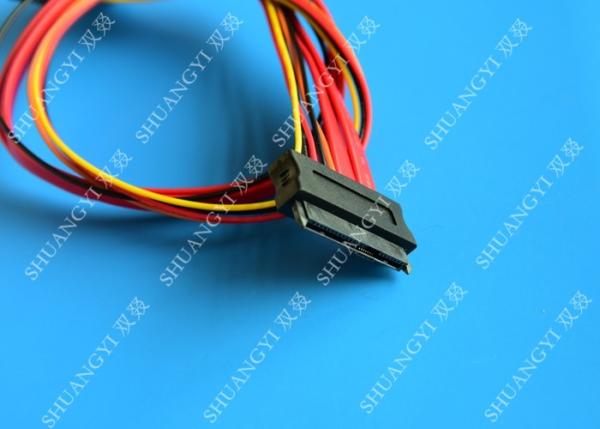 Quality Red SATA Data Cable Slimline SATA To SATA Female / Male Adapter With Power for sale