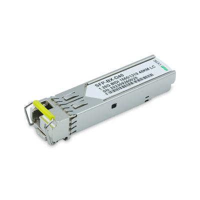 China SMF 1G Transceiver 40km Reach 1550nm TX 1310nm RX  Cisco Compatible 1.25GBASE BiDi SFP LC Connector for sale