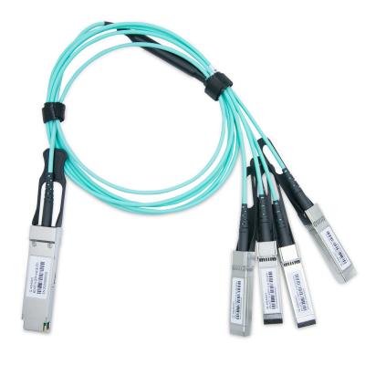 China 40G AOC Breakout Cables 40G QSFP+ To 4x10G QSFP+ Breakout Active Optical Cable 1m for sale
