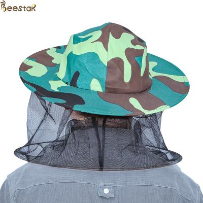 China Beekeeping Protective Hat Single-Inner Layer Camouflage Bee Hat Polyester Material for sale