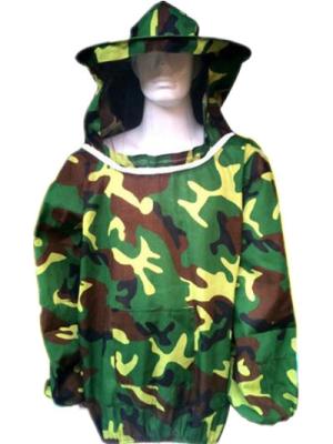China Free Size Polyester Camouflage Beekeeping Jacket With Protective Bee hat for sale