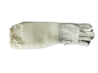 中国 養蜂の白く柔らかい換気された袖口が付いている白い羊皮の手袋のための良質の白い換気された手袋 販売のため